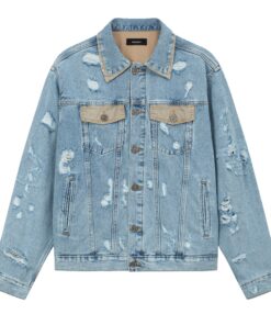 DISTRESSED WASH DENIM JACKET