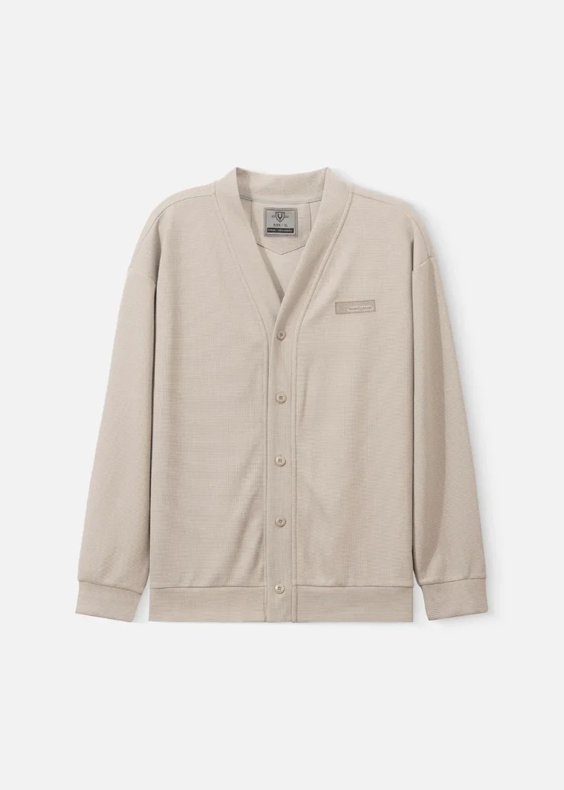 Áo Khoác Cardigan Vải Waffle - Ảnh 2