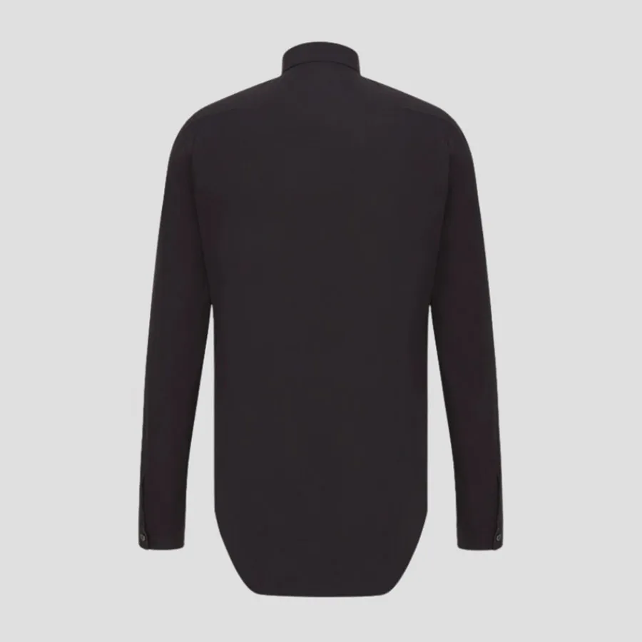 Áo Sơ Mi Nam Dior Black With Bee Logo Embroidered Màu Đen - Ảnh 2