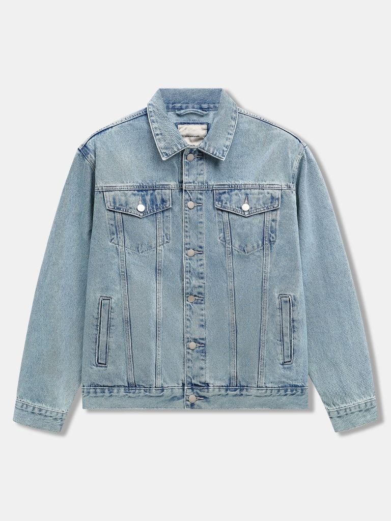 Áo Khoác Jean Nam Trucker Steel Mark Form Regular - Ảnh 2